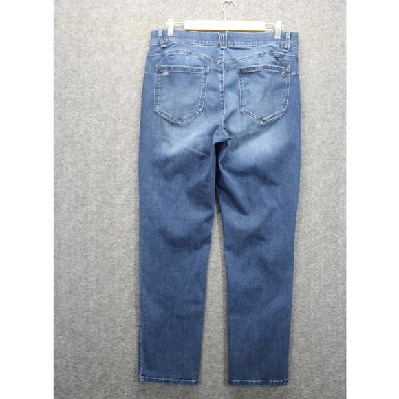 Democracy Ab solution 14 Distressed Blue Vintage Denim Straight Leg Jeans - Picture 2 of 5